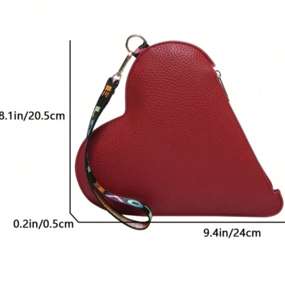 Heart Shaped Wristlet Red  Clutch Bag Love 🆕️ - Picture 6 of 12